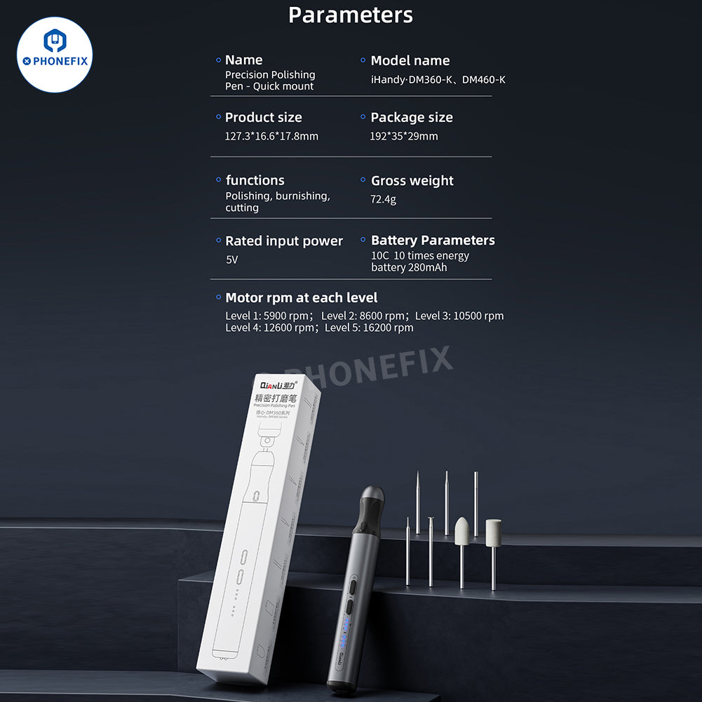 QIANLI iHandy DM460-K Polishing Pen for PCB Chip Grinding Cutting