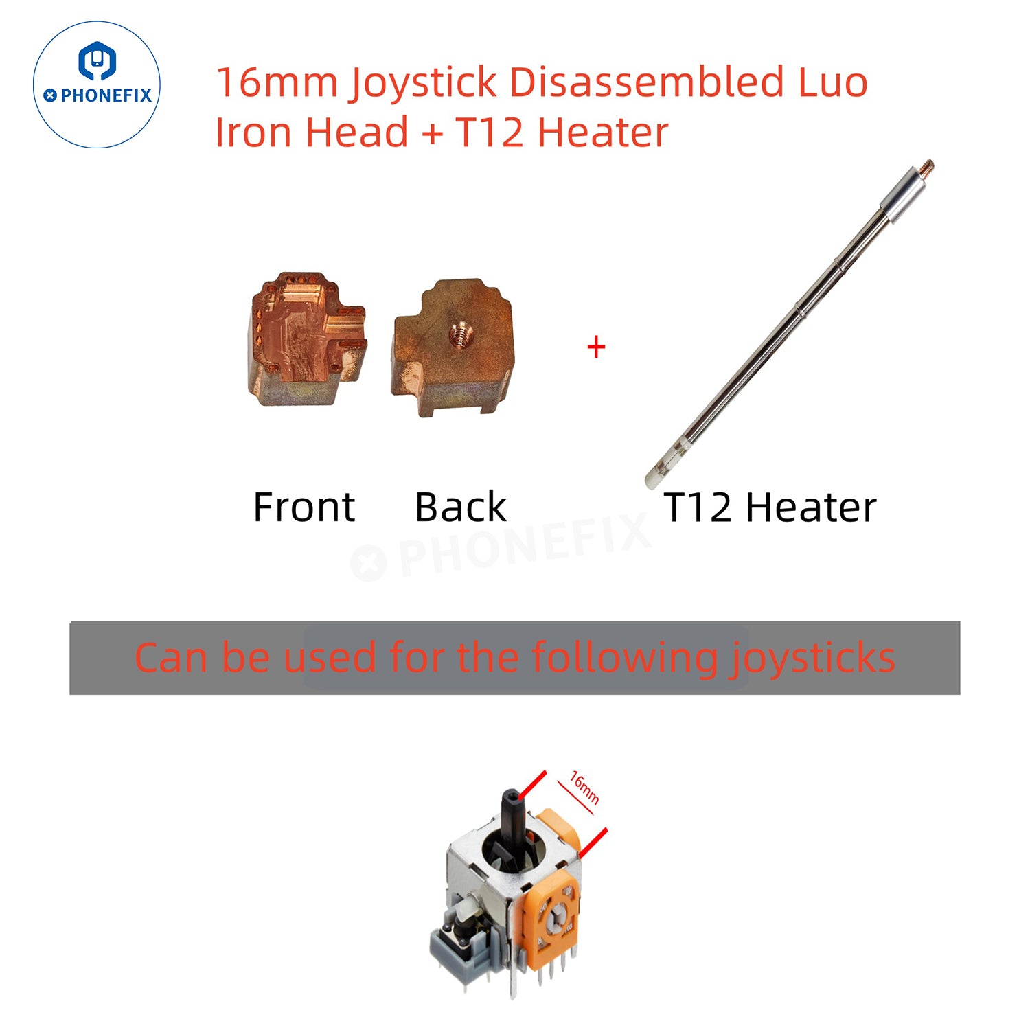 T12 Heating Core 13mm 16mm Joystick Removal Soldering Iron Tip