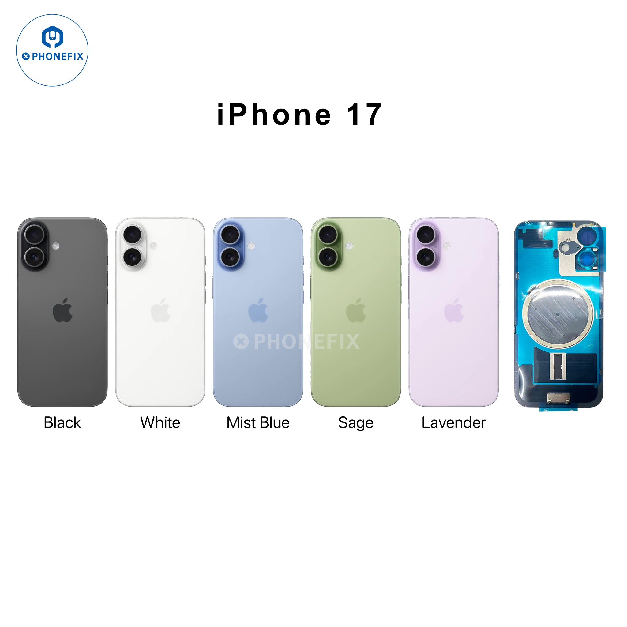 For iPhone 14-16 Pro Max Back Cover Glass With Magsafe Magnet