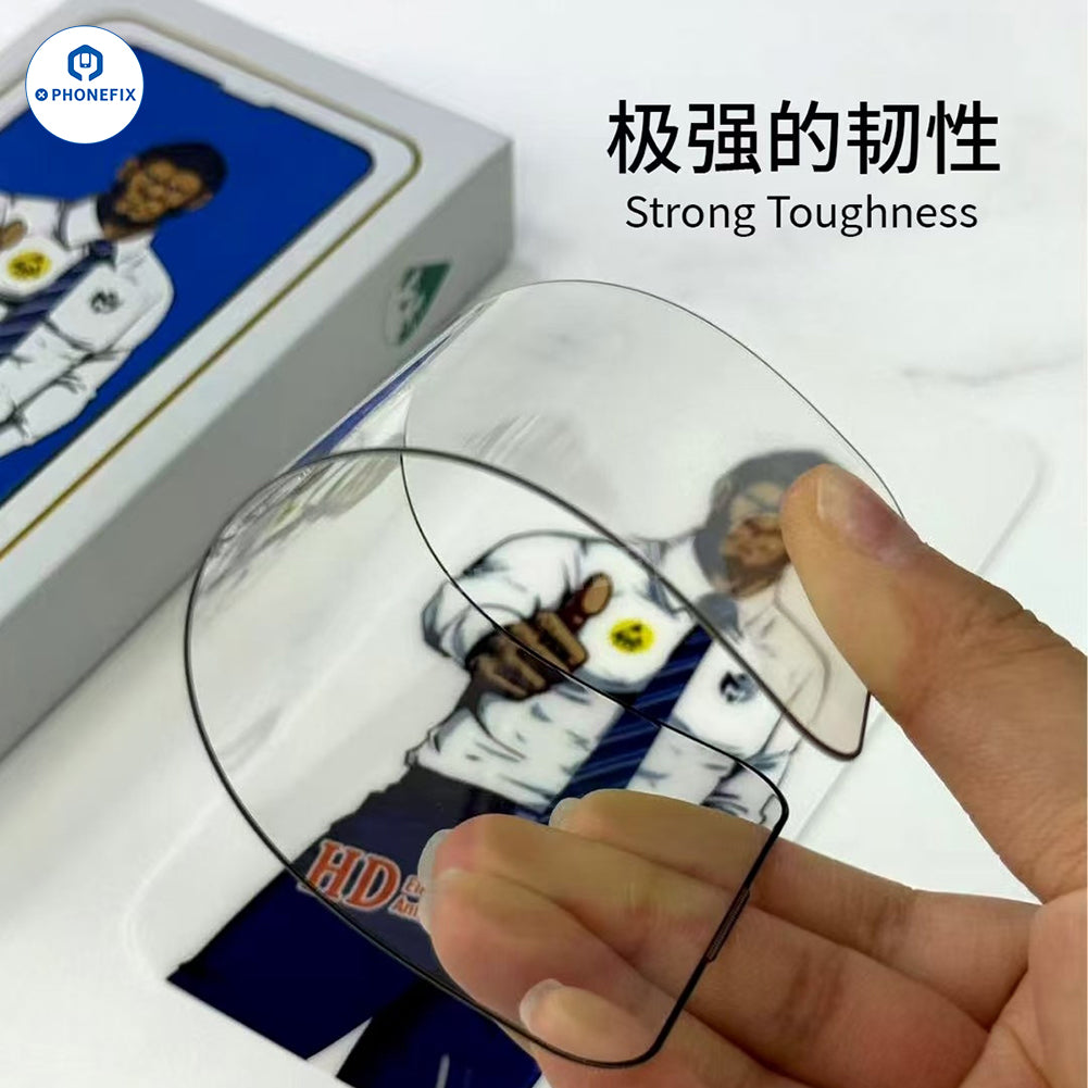 PHONEFIX iPhone 18 Pro Max HD privacy tempered glass screen protector showing a sleek, transparent protective film on the device.