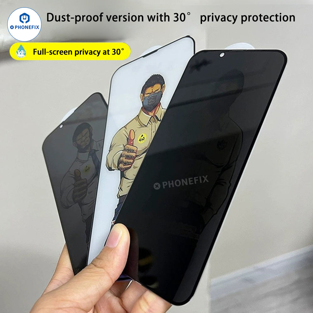 PHONEFIX iPhone 18 Pro Max screen protector, HD privacy tempered glass film with scratch-resistant surface.