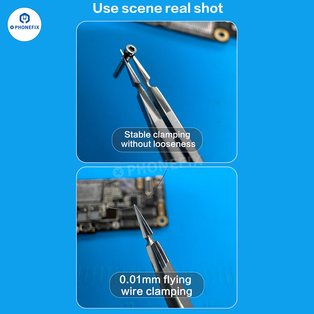PHONEFIX Super Hard Alloy 3D Tweezers Mobile IC Tiny Parts Gripper