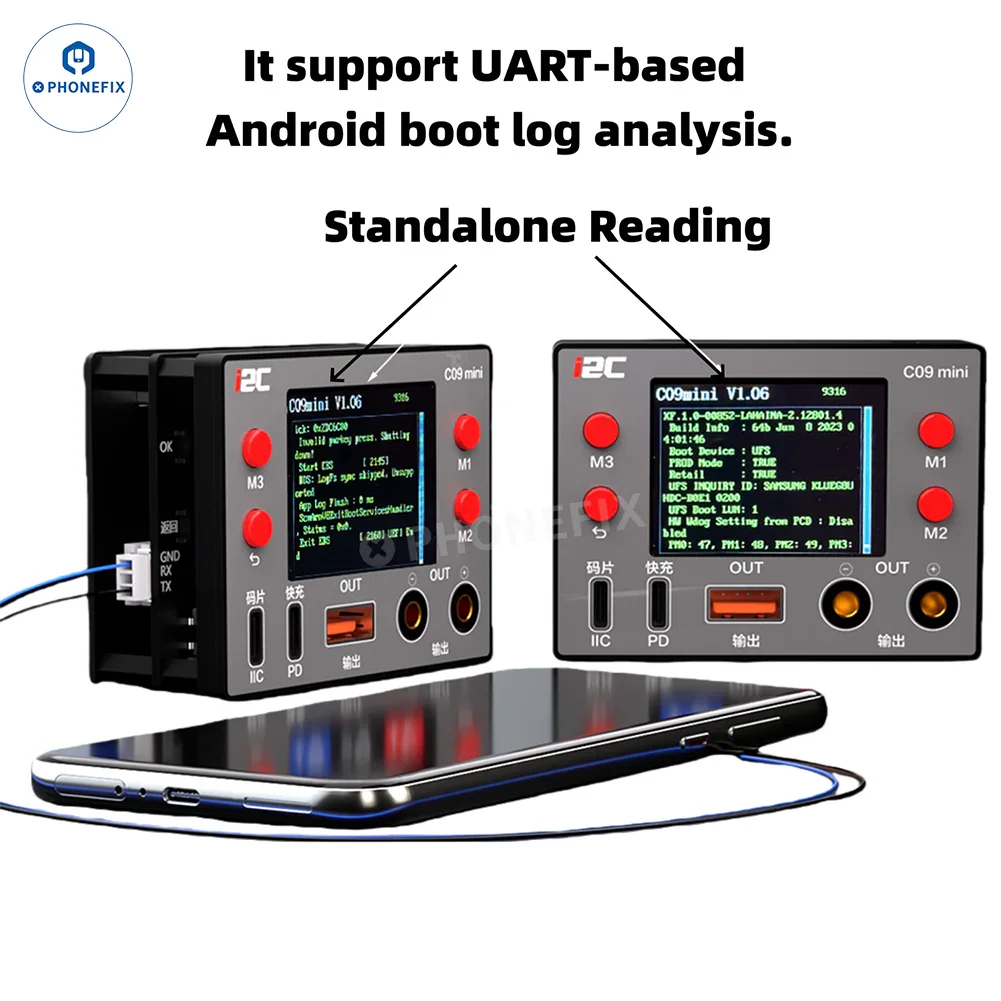 Amperometro i2C C09mini per analisi della corrente di avviamento/IIC/carica del telefono
