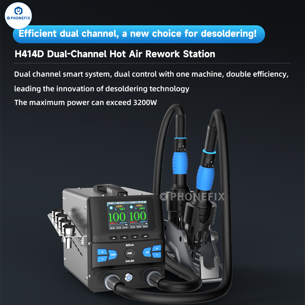 AIXUN H414D 1400W Dual Channel Hot Air Rework Station
