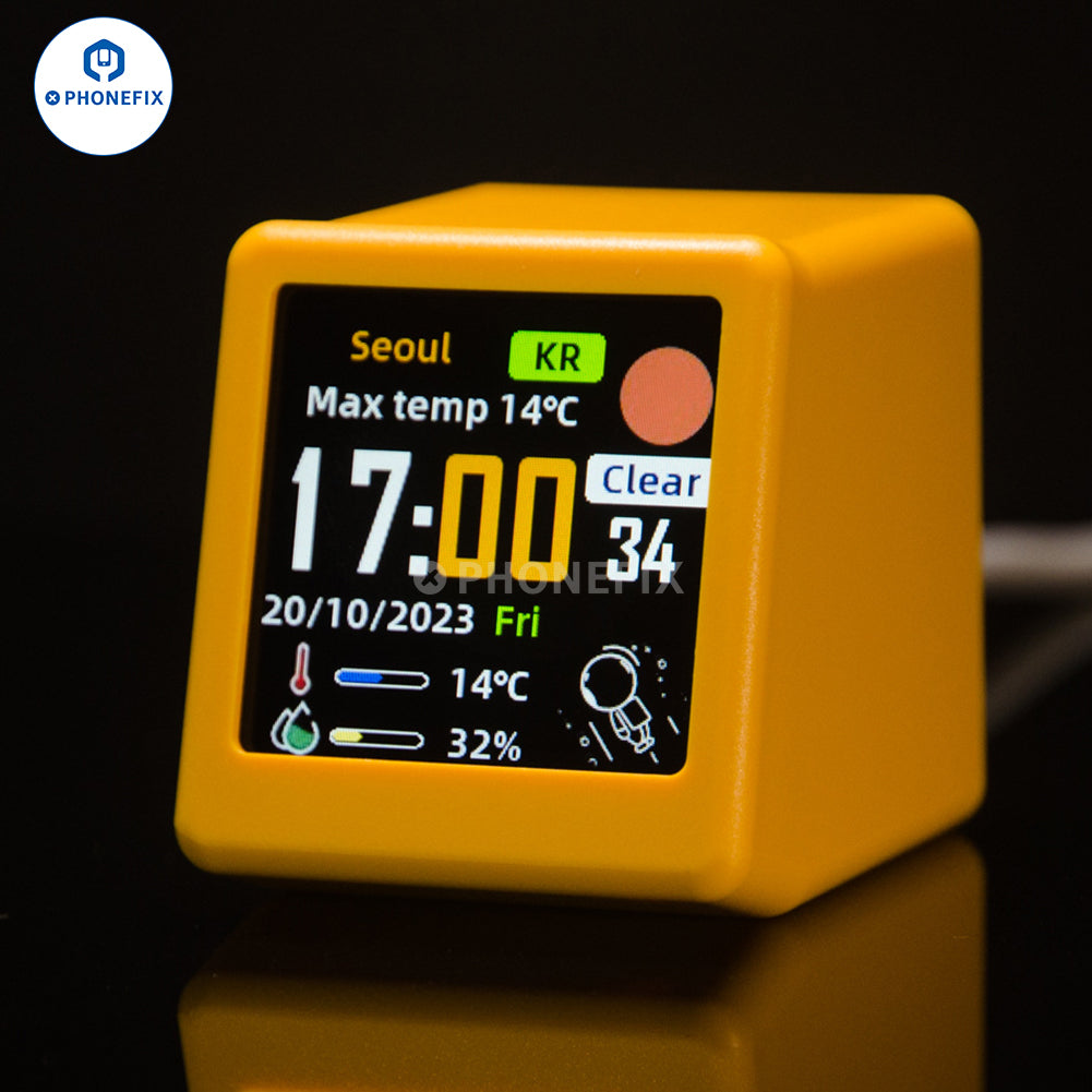 GeekMagic WIFI Digital Clock Weather Station With Bitcoin Stock Displa