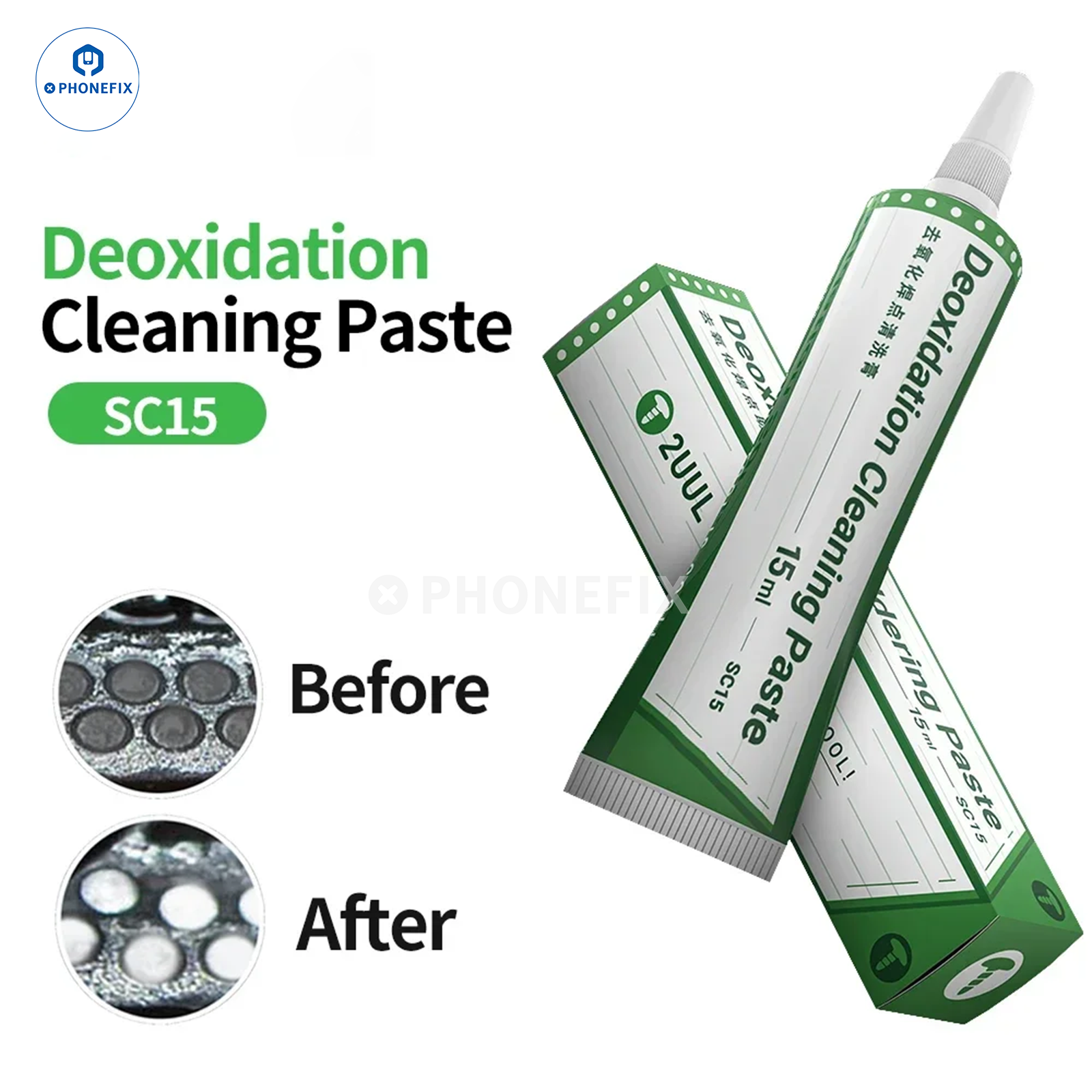 2UUL SC15 Deoxidation Solder Joint Cleaning Paste for Phone Repair