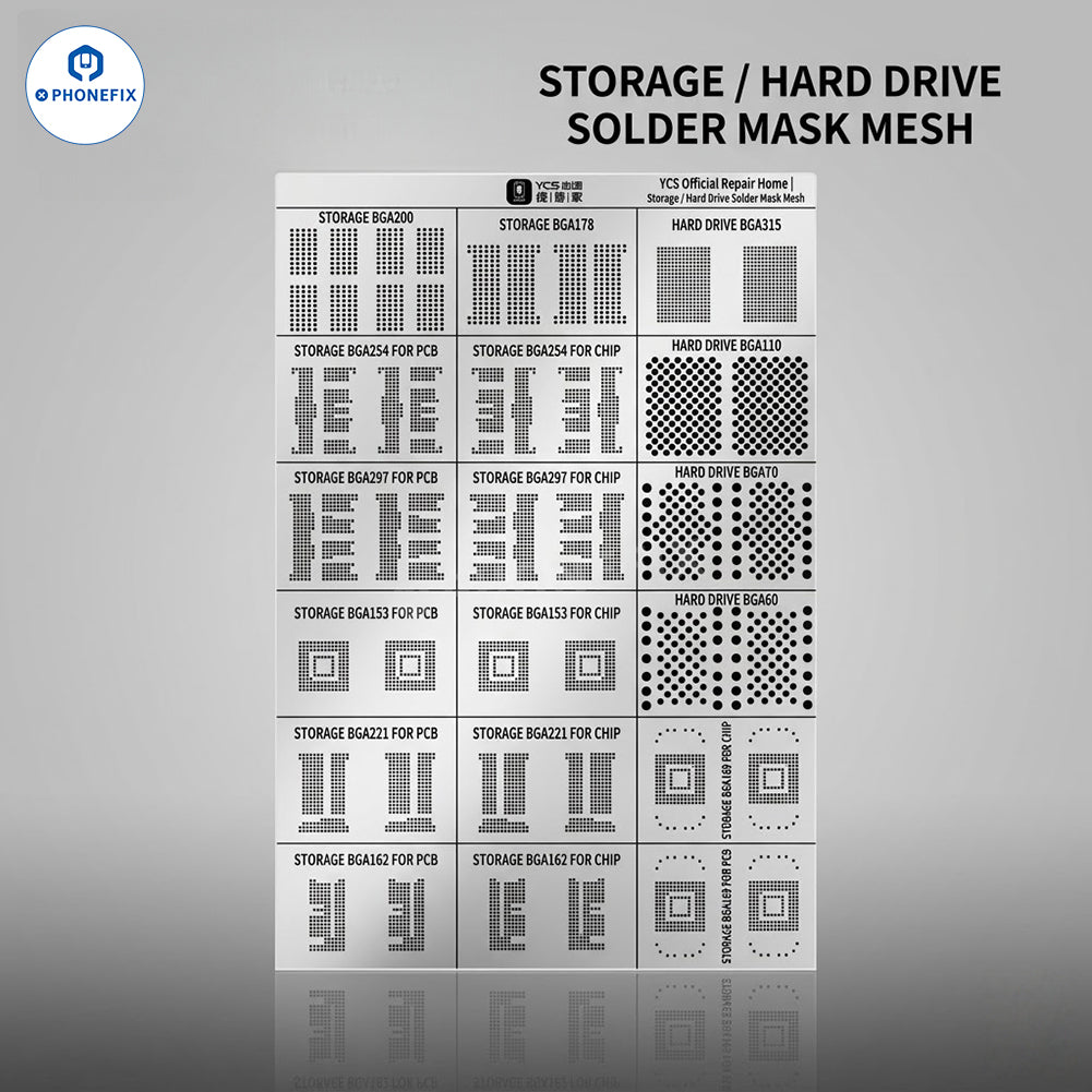 YCS UV Solder Mask Stencil for iPhone Screen IC & Font Nand Chips - CHINA PHONEFIX SHOP Team