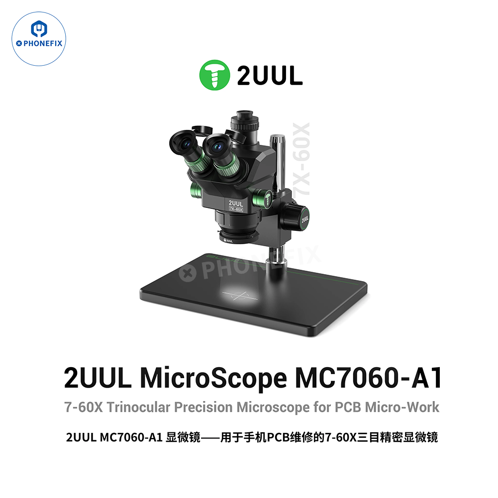 2UUL MC7060-A1 7-60X PCB Micro-Soldering Trinocular Microscope