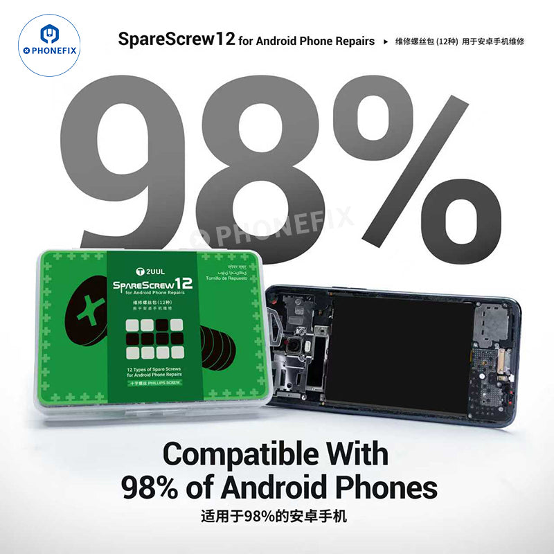 2UUL SC12 SpareScrews Black Silver Phillips Screws for Android Phones