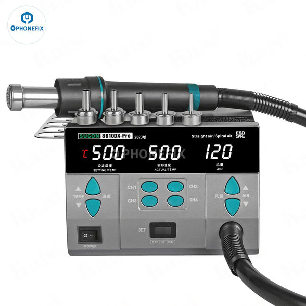 SUGON 8610DX 1000W Hot Air Rework Station With LED Display 5 Nozzle