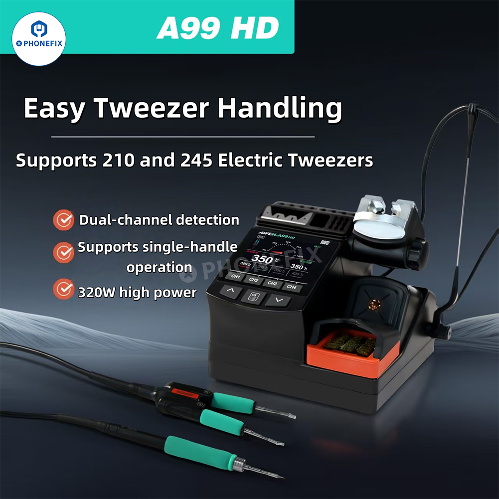 AIFEN A99 HD Soldering Station with C210 C245 Iron Electric Tweezers