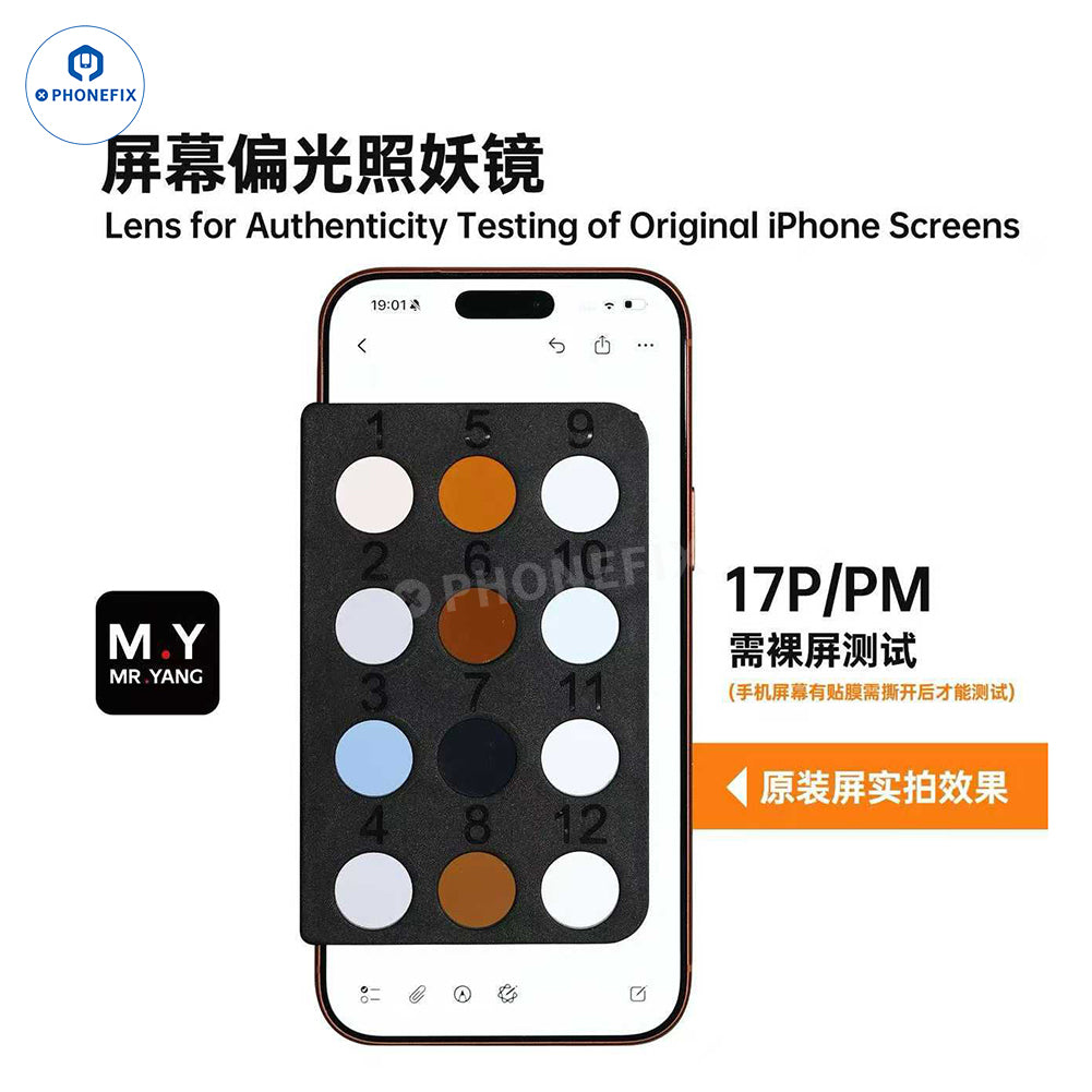 YCS M.Y Polarizer Detection Lens Identifies FOG/Genuine iPhone Screen