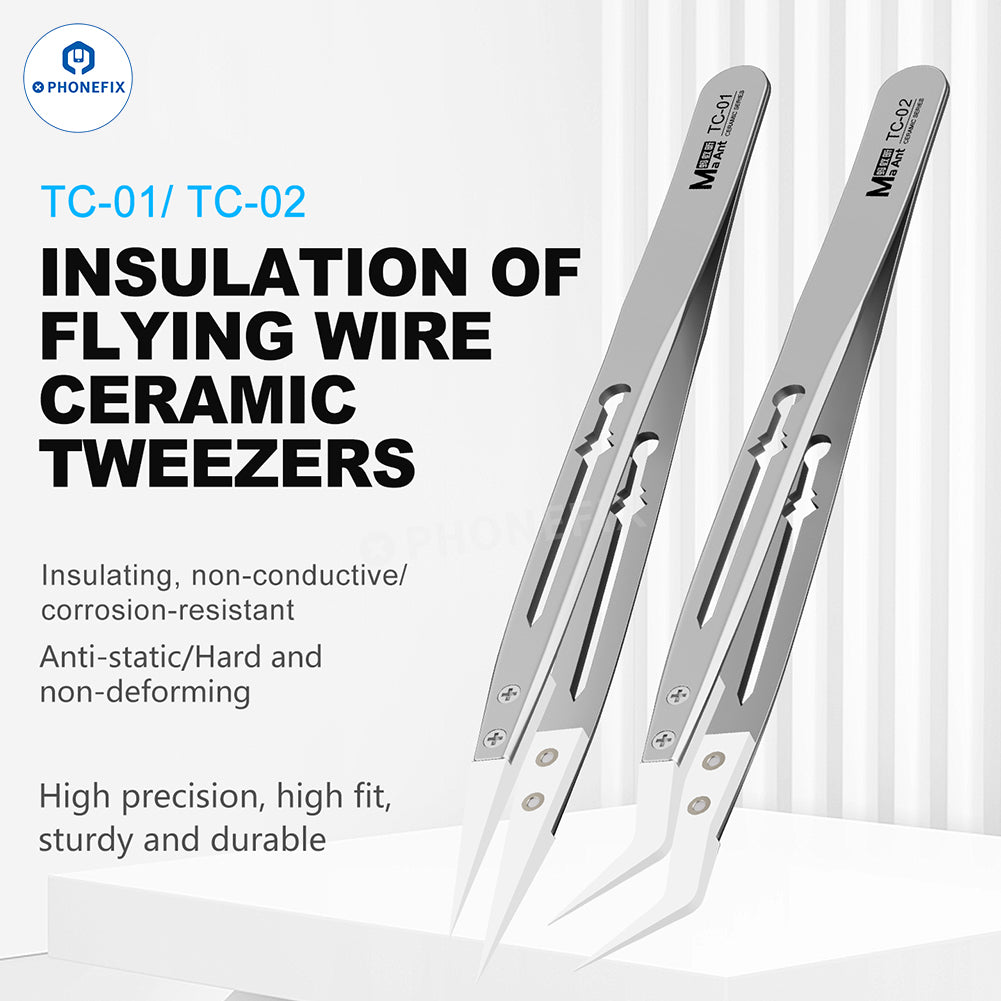 MaAnt TC-01 TC-02 Jumper Wire Ceramic Tweezers for Phone Repair