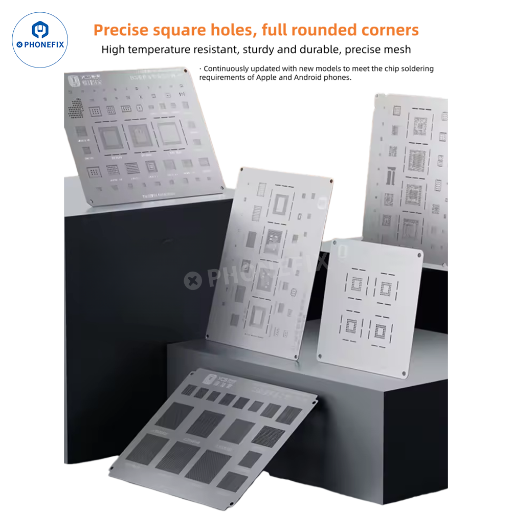 YCS Mobile BGA Reballing Stencils for iPhone Android Phones CPU Chip