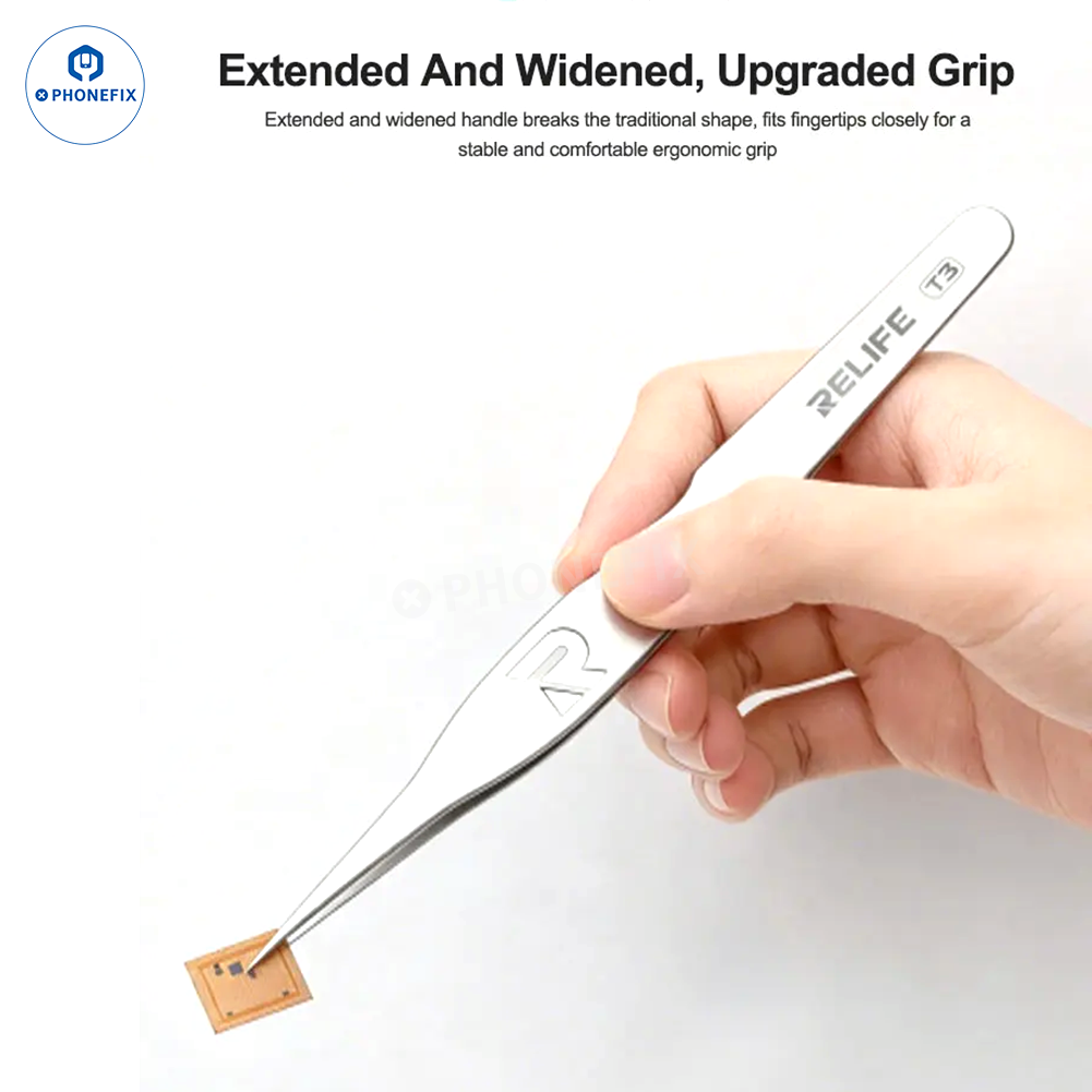 Wide Body Grip Tweezers Ultra-fine Pointed Tip for Mobile Phone Repair