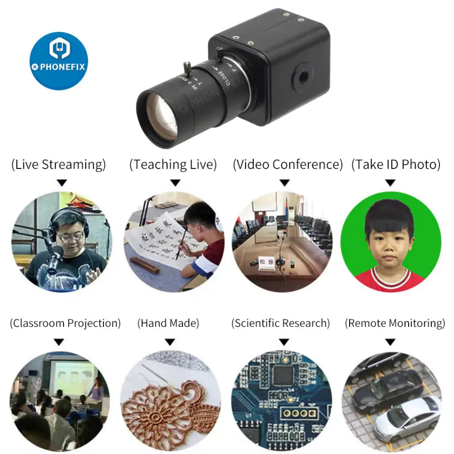 2.0MP CMOS Live Stream Camera 5.0-50mm IR F1.6 CCTV Lens -