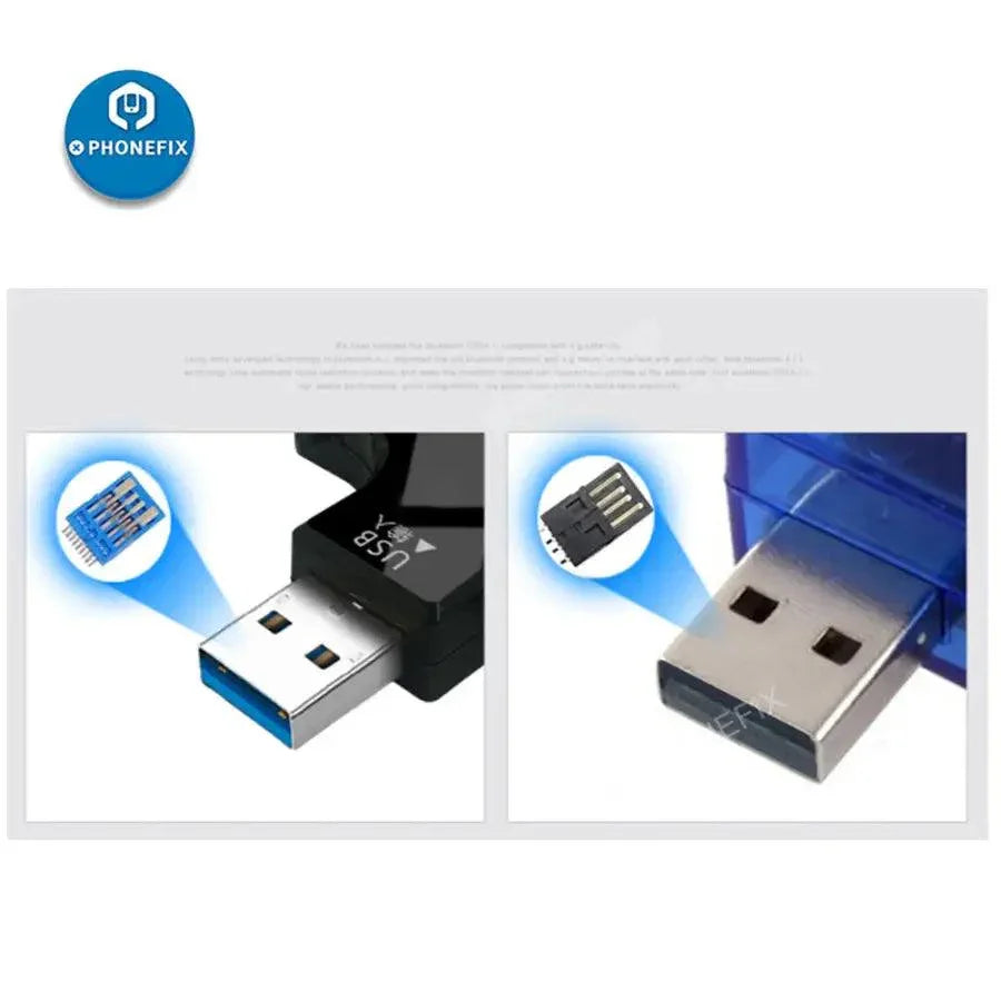 USB C Power Tester – 2-in-1 Voltage Current Meter With Color Display, Fast Charge Detection For Phones, Laptops, Power Banks