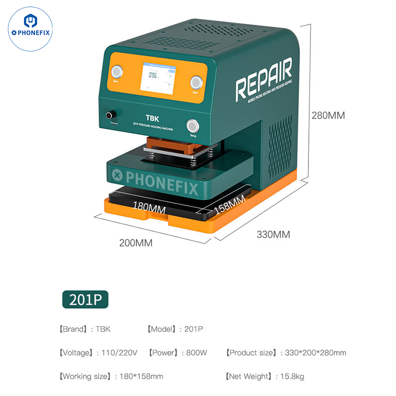 TBK 201D 201P Heating Pressure Machine For Phone Screen Back Cover Bracket