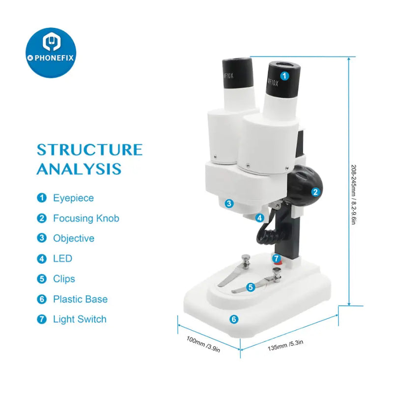20X 40X Binocular Stereo Microscope For PCB Soldering