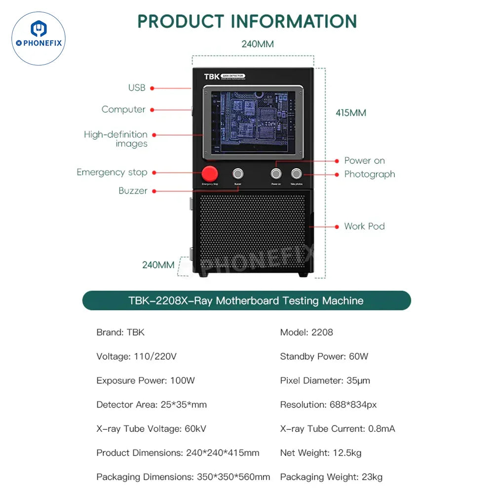 TBK-2208 BGA X-Ray Machine for Non-Destructive PCB IC Inspection