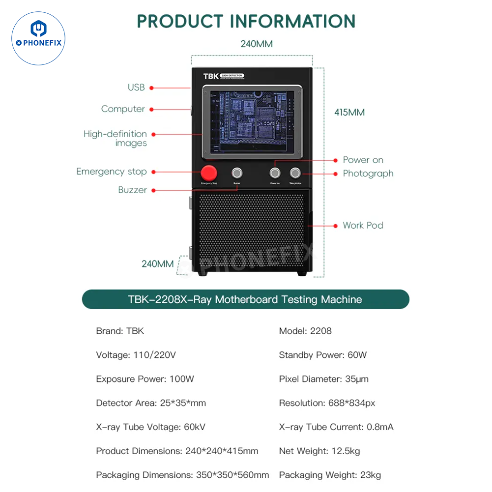 TBK-2208 BGA X-Ray Machine for Non-Destructive PCB IC Inspection