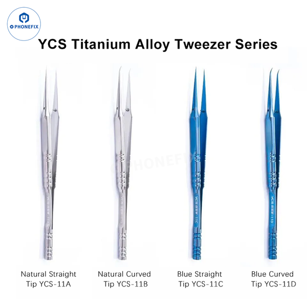 YCS Ultra-precision Titanium Straight Curved Tweezers