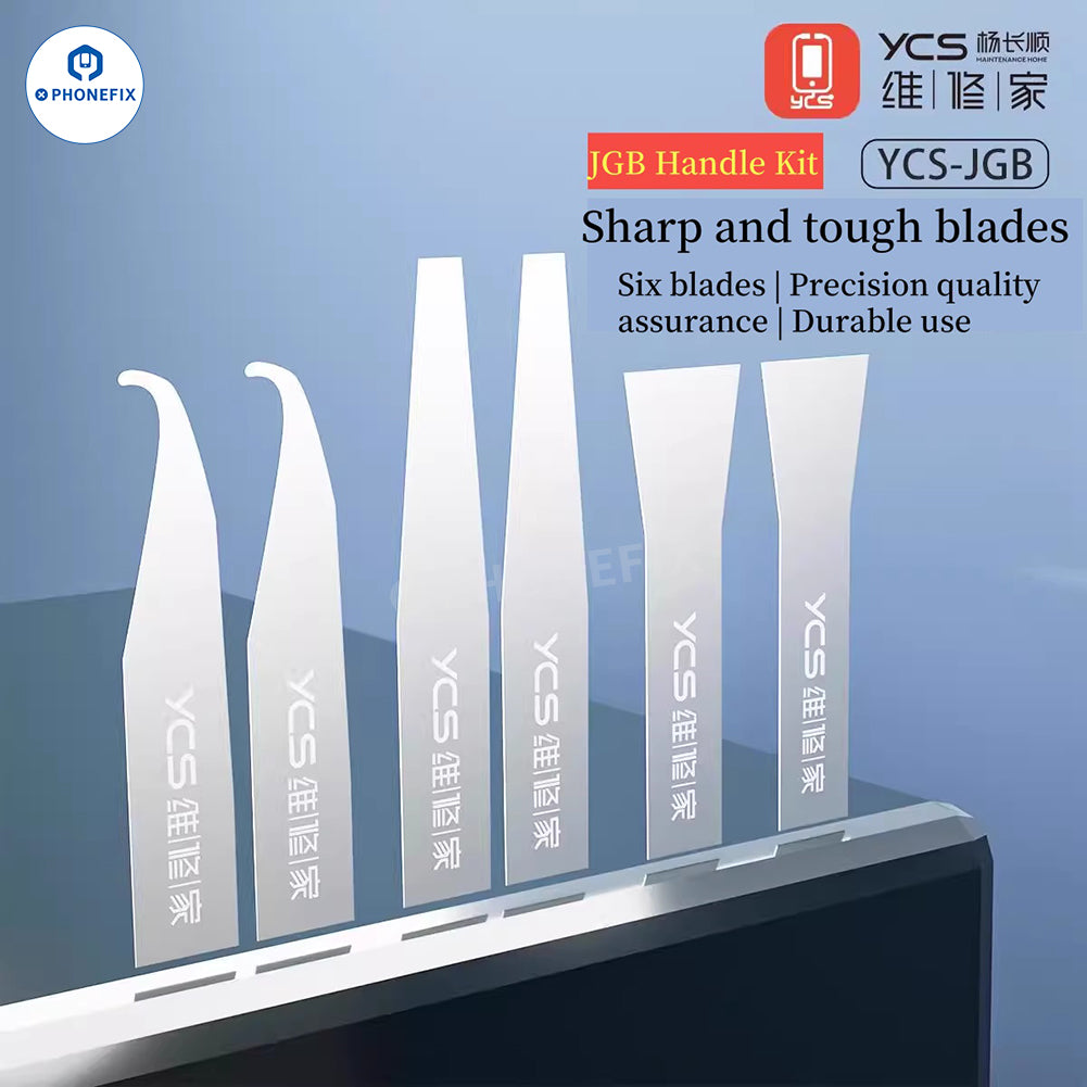 YCS JGB 10 in 1 Mobile PCB Chip Glue Removal Blade Brush Set