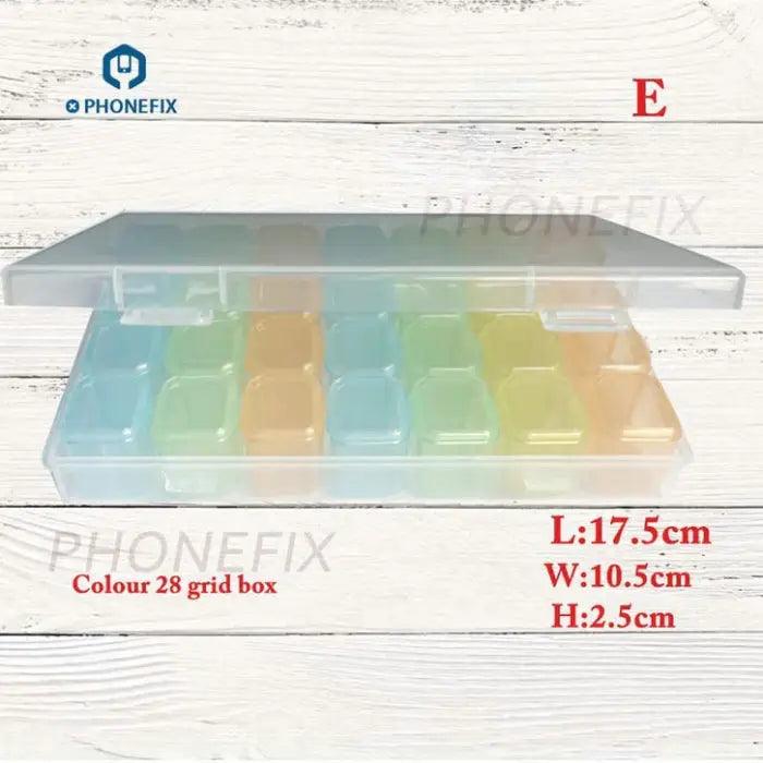 28 Grids Plastic Transparent Parts Storage Box Colorful Container - CHINA PHONEFIX