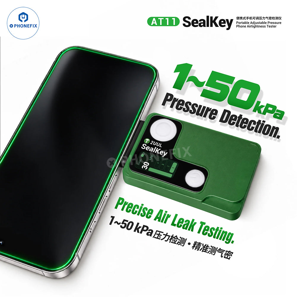 PHONEFIX 2UUL AT11 SealKey portable phone airtightness tester and air leak detector for phone repair and sealing inspection.