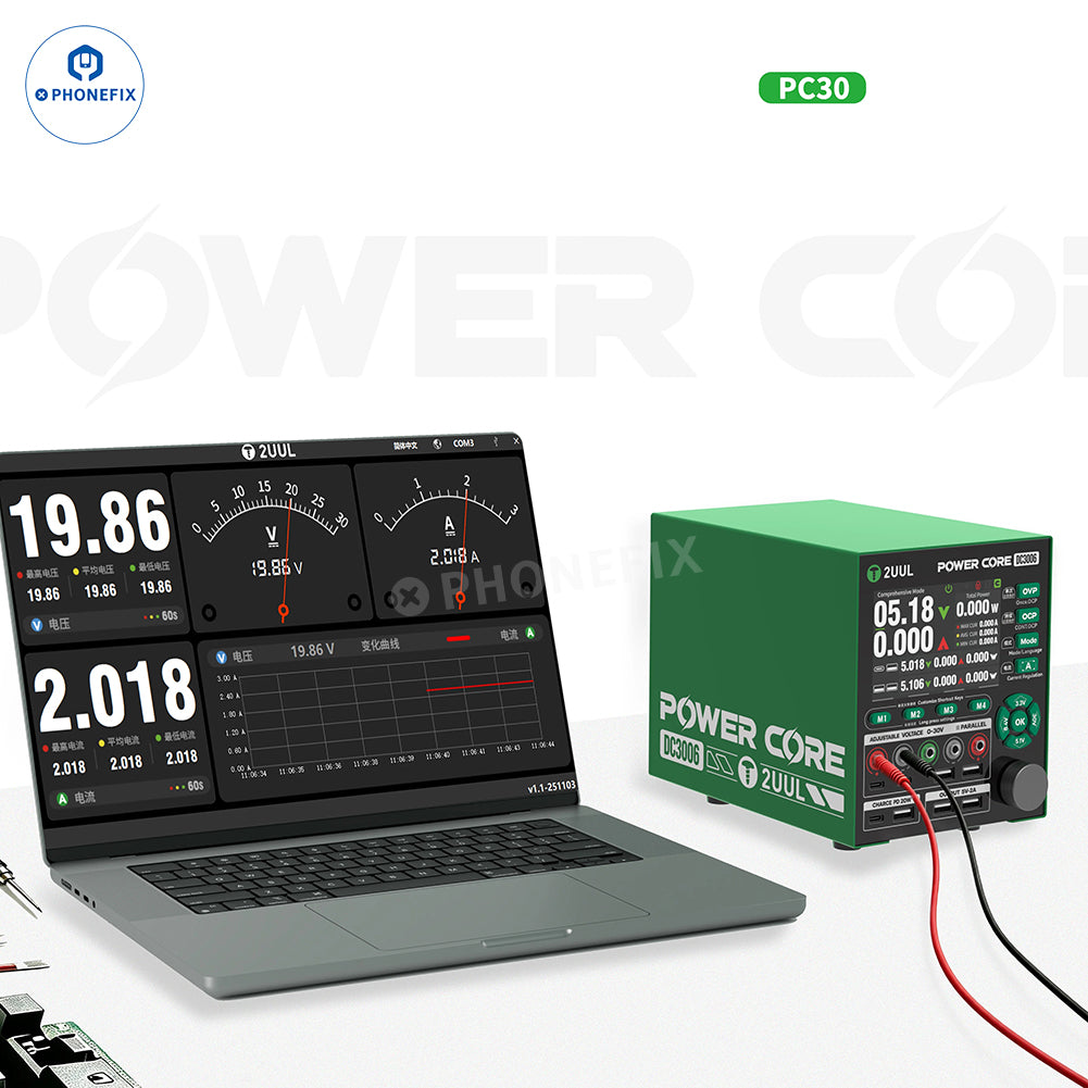 2UUL PC30 DC3006 180W 30V 6A Adjustable Digital DC Power Supply