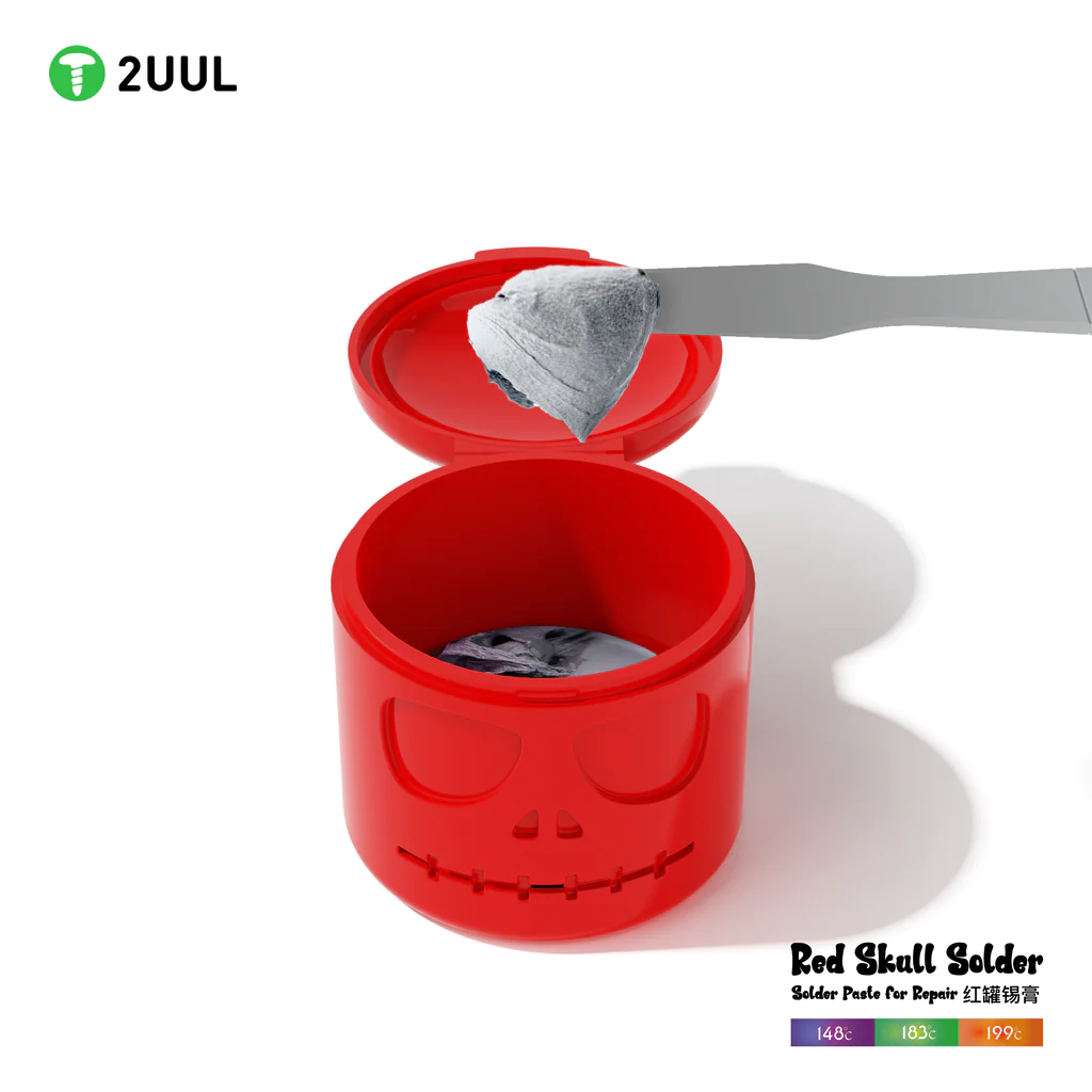 2UUL Red Skull Solder Paste Flux Soldering Repair 148℃ 183℃ 199℃ 50g