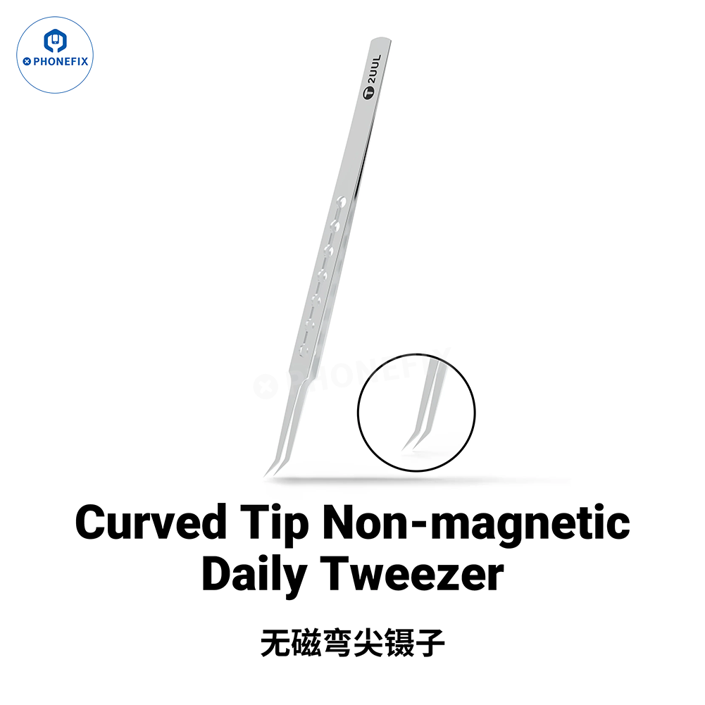 Purple titanium tweezers for phone PCB repair, non-magnetic precision tool from PHONEFIX, suitable for electronics and delicate work.
