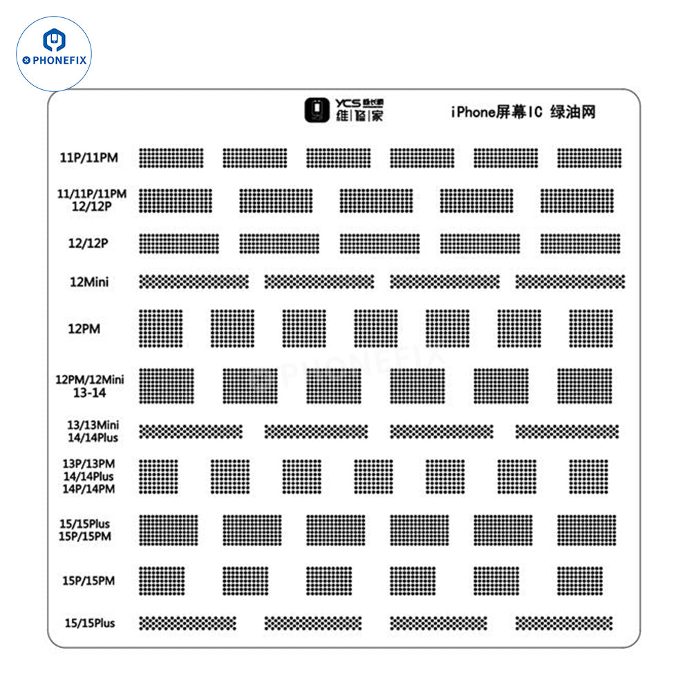 YCS UV Solder Mask Stencil for iPhone Screen IC & Font Nand Chips - CHINA PHONEFIX SHOP Team