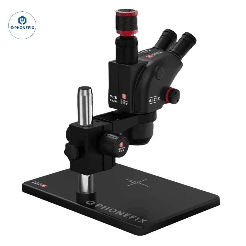 YCS 6575X 6.5X-75X Trinocular Microscope X80 4K Camera