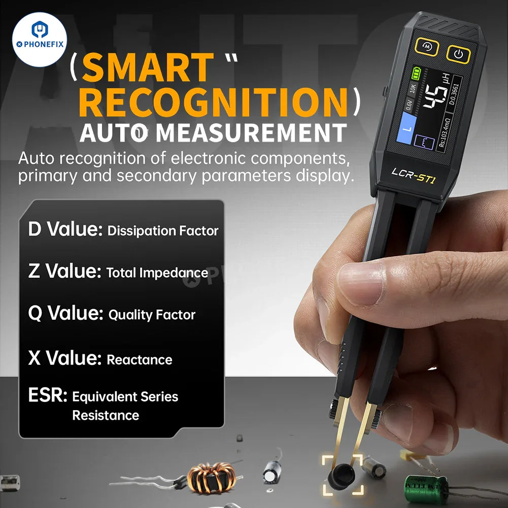 FNIRSI LC1020E LCR-ST1 Mini Digital Tweezers Bridge LCR ESR Tester - CHINA PHONEFIX SHOP Team