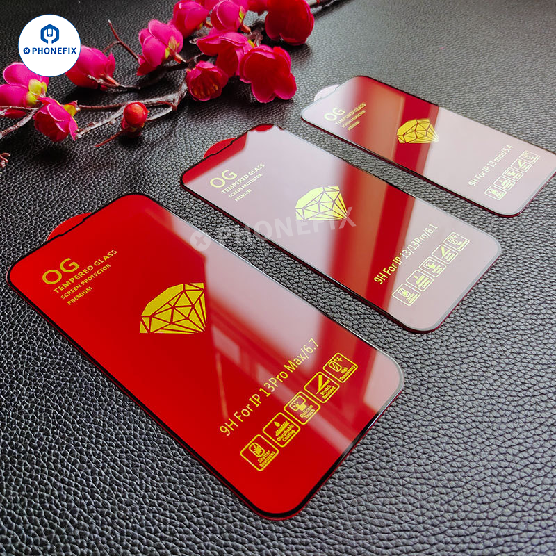 Gold Diamond Full Cover Screen Protector for iPhone X-17 Pro Max