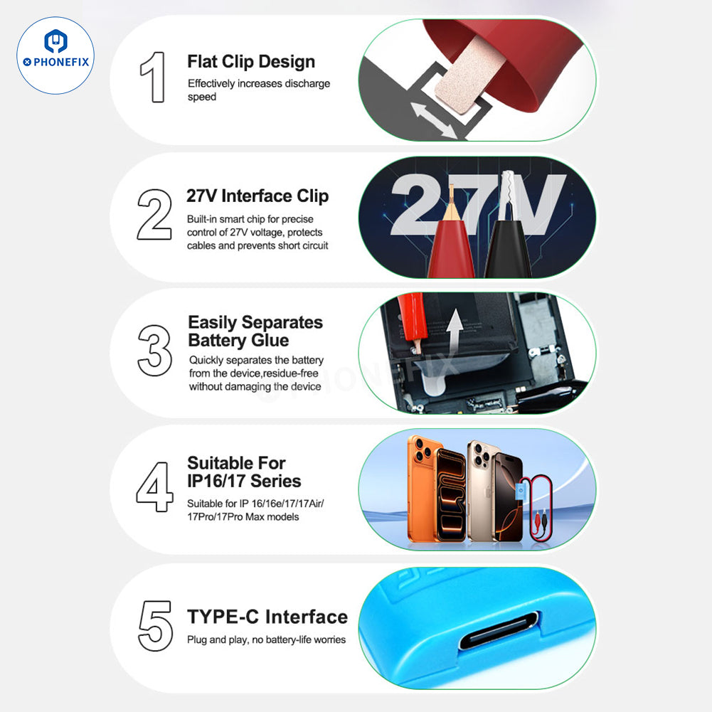 RELIFE RL-910 Battery Quick Removal Cable for iPhone 17/16 Series