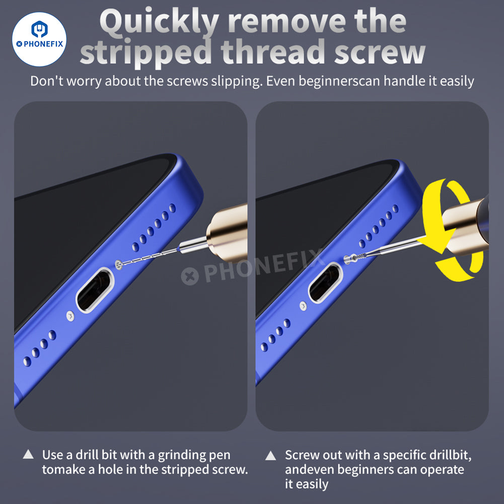 LANRUI U8 Sliding Drill Bit for Phone Stripped Screw Grinding Removal