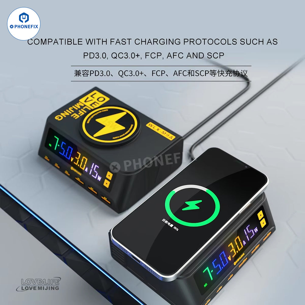 MIJING PD100 WLX-M9A Desktop Fast Charger with Wireless Charging