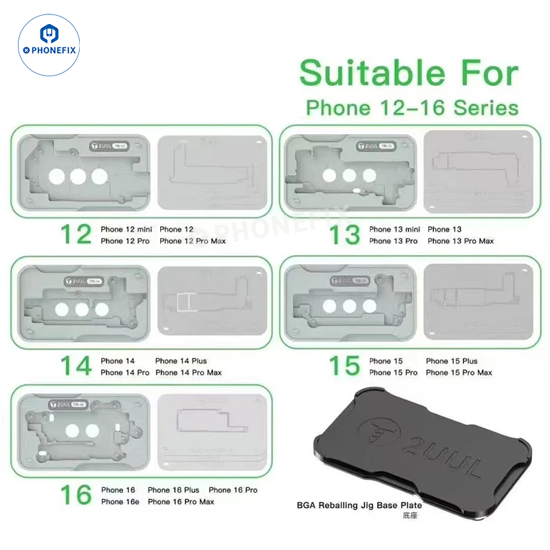 2UUL BH13 Midreball Base for iPhone 12-16 Middle Layer Reballing