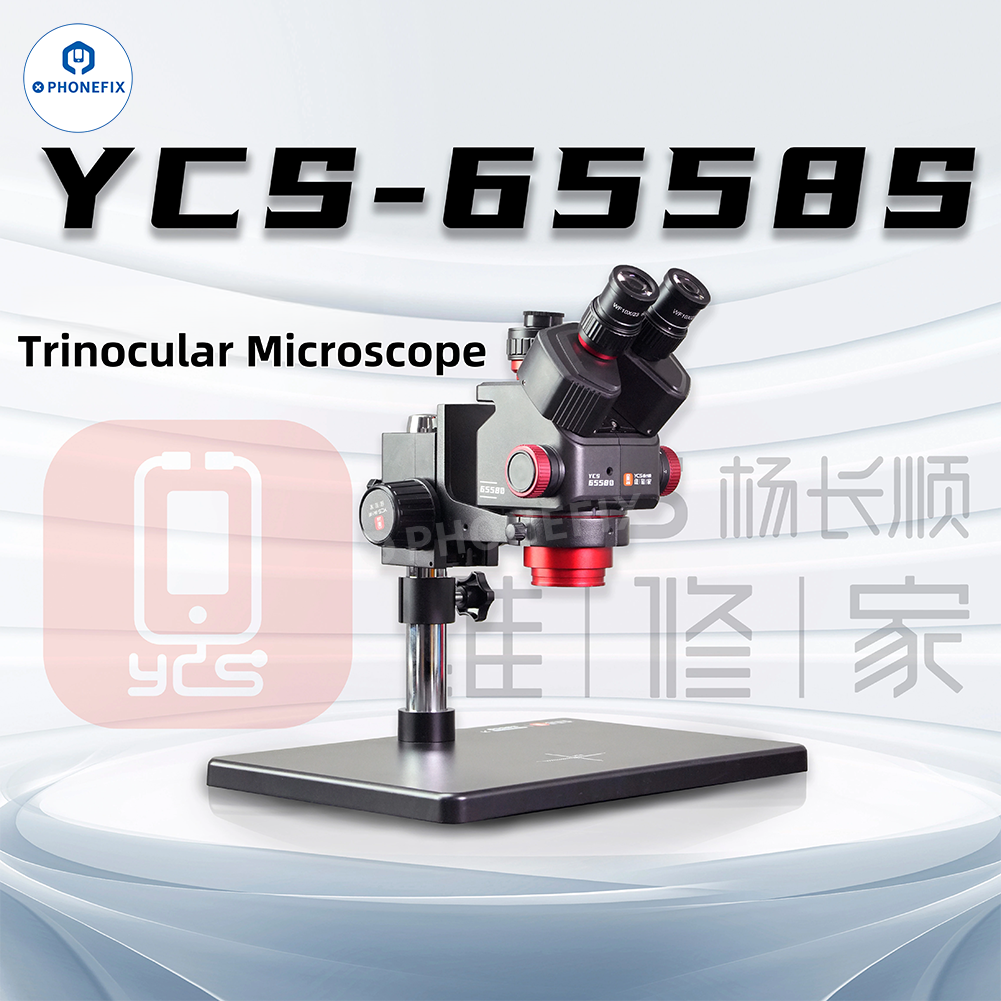 YCS 6558S 6558XS 6.5-58X Zoom HD Trinocular Microscope with 4K Camera