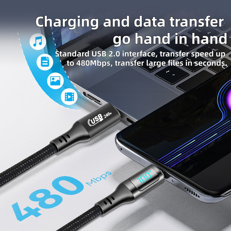 USB 2.0 Type-C Digital Display Data Cable for Phone/MacBook
