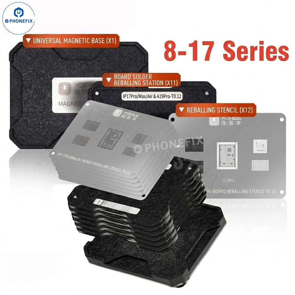 Set di stencil per reballing YCS A11-A19 Pro Tin Planting per iPhone 8-17 Serie PM - Kit di strumenti per la riparazione di schede madri - Team CHINA PHONEFIX SHOP