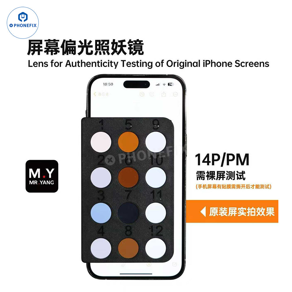 YCS M.Y Polarizer Detection Lens Identifies FOG/Genuine iPhone Screen - CHINA PHONEFIX SHOP Team