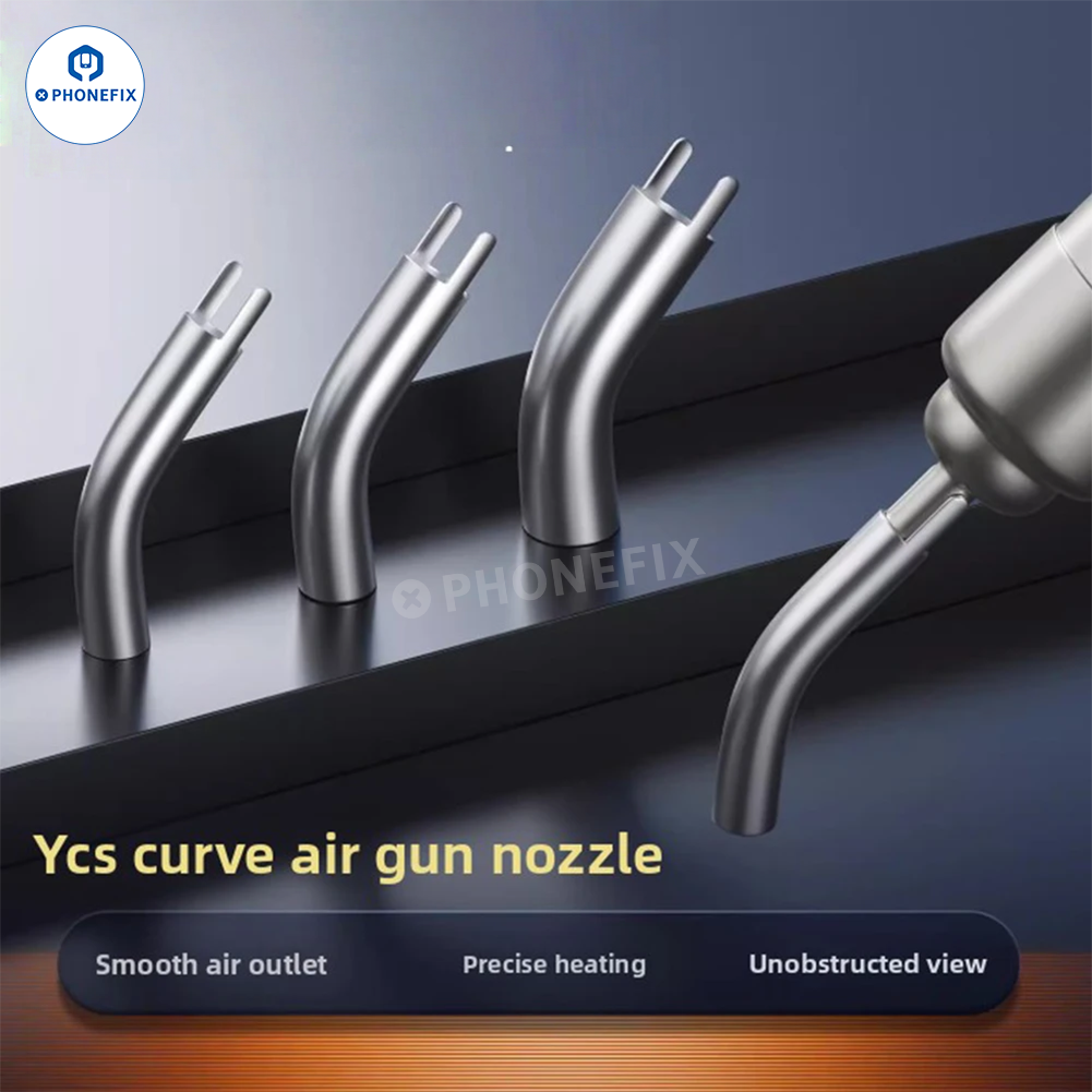 YCS Curved Air Gun Nozzles 5/6/8/10mm for Phone Repair