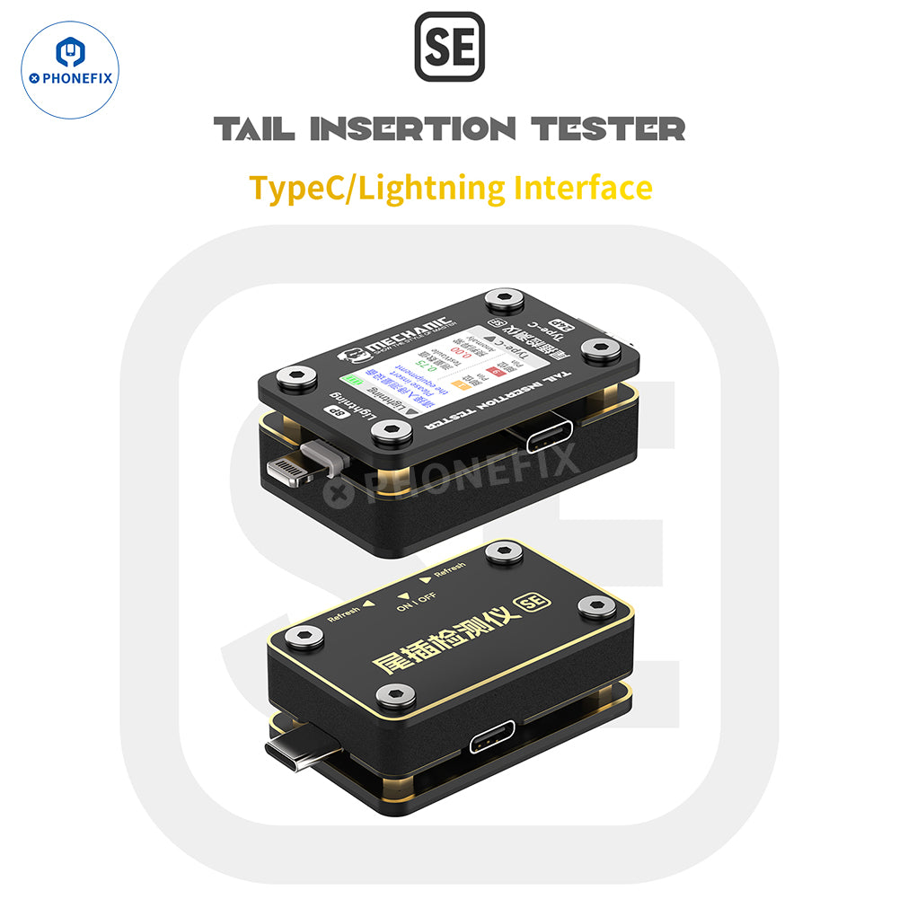 Detector de puerto de carga Lightning tipo C mecánico, comprobador de conector trasero