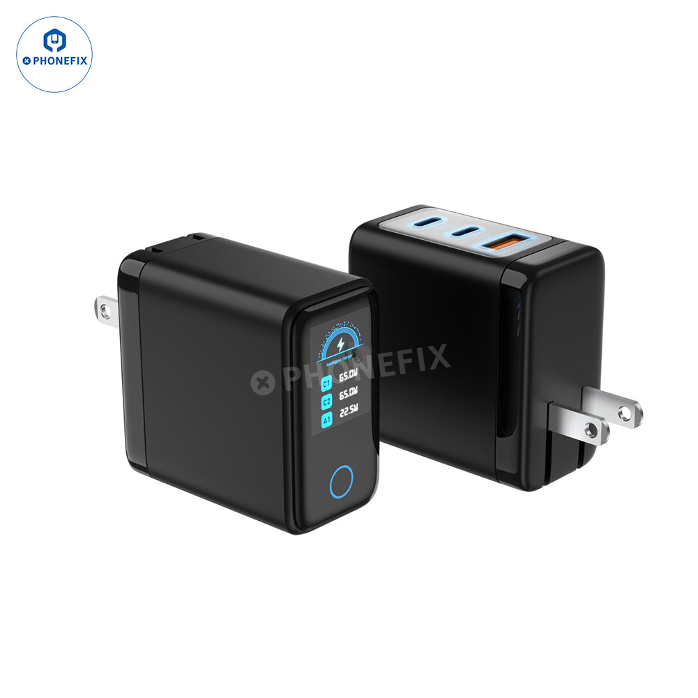 Adaptador de cargador digital inteligente LCD de 65 W con PD - Equipo de CHINA PHONEFIX SHOP