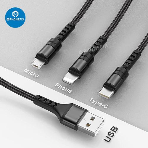 3 In 1 Apple Lightning Type-C Micro USB Phone Tablet Charging Cable - CHINA PHONEFIX