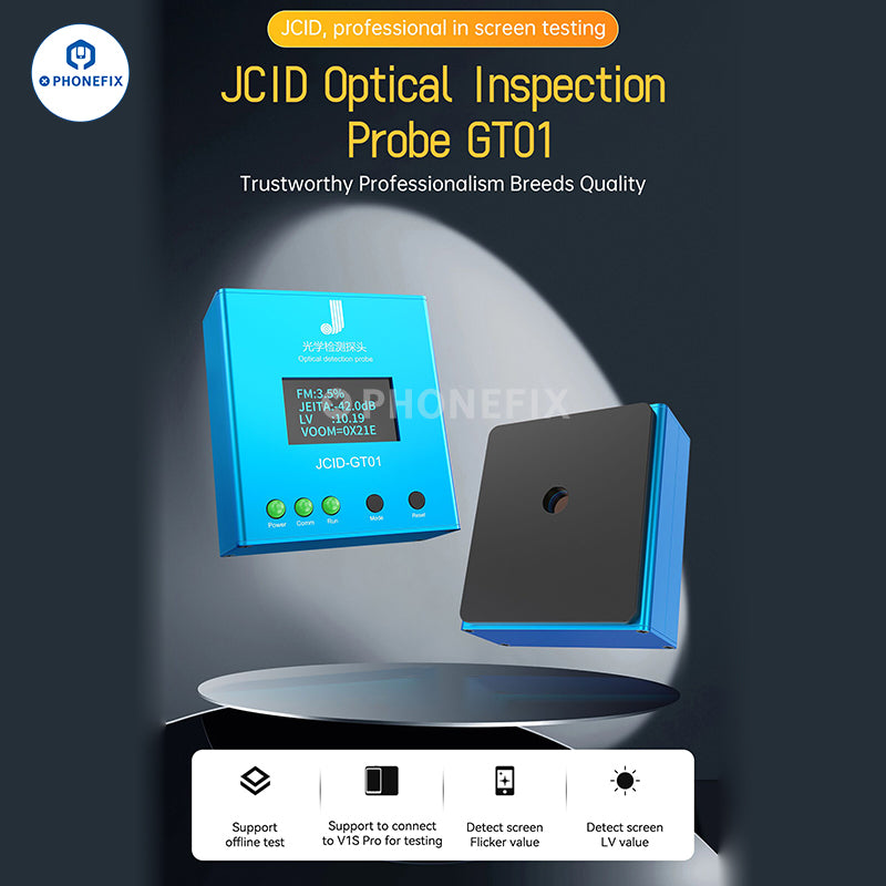 JCID GT01 Optical Detection Probe Tests Screen Flicker LV Value