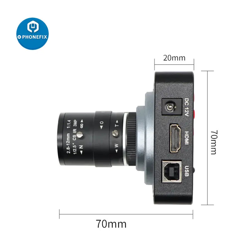 38MP HDMI 3800W Camera 2.8-12mm F1.4 Lens Industry Live